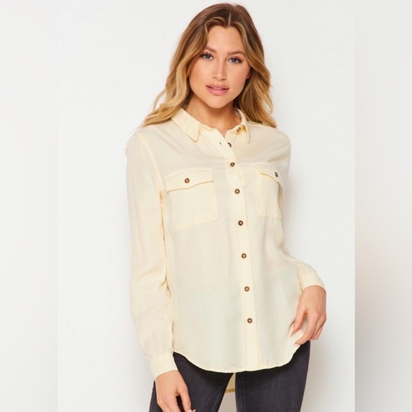 Button down Tencel long sleeve top - Picture 7 of 10